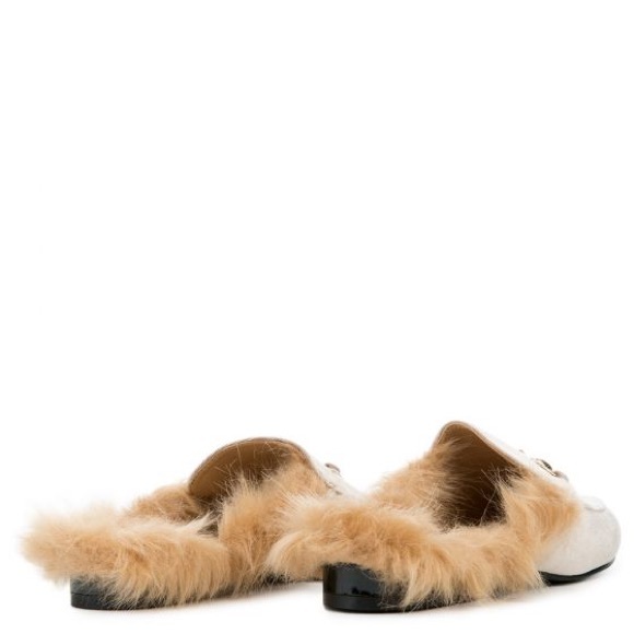 YOUR MAJESTY FAUX FUR VELVET LOAFER SLIDES SIZE 7 - Picture 6 of 6